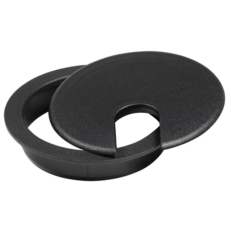 ROK 5 Pack Rok Hardware 3" (76mm) Black Round Computer Desk Table Port Wire Cable Cord Organizer Hole Cover Grommet, ROKRG3BLK - Image 2
